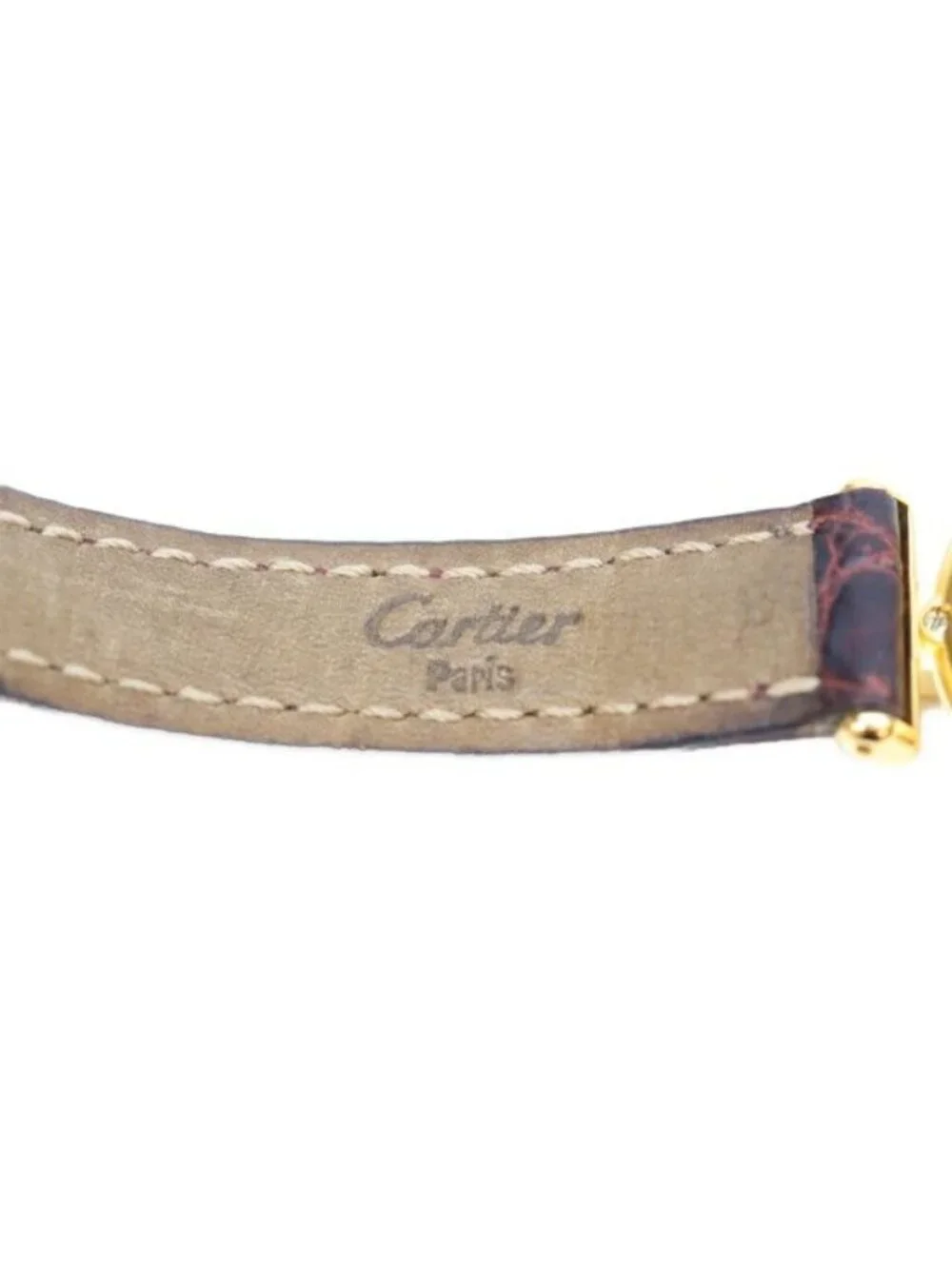 Cartier Must Colise Vermeil SM Ivory Roman Dial Quartz Leather
